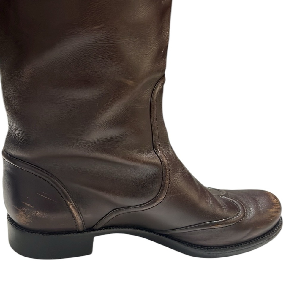 Louis Vuitton Brown Leather Knee Length Boots Size 37.5 - Picture 10 of 15